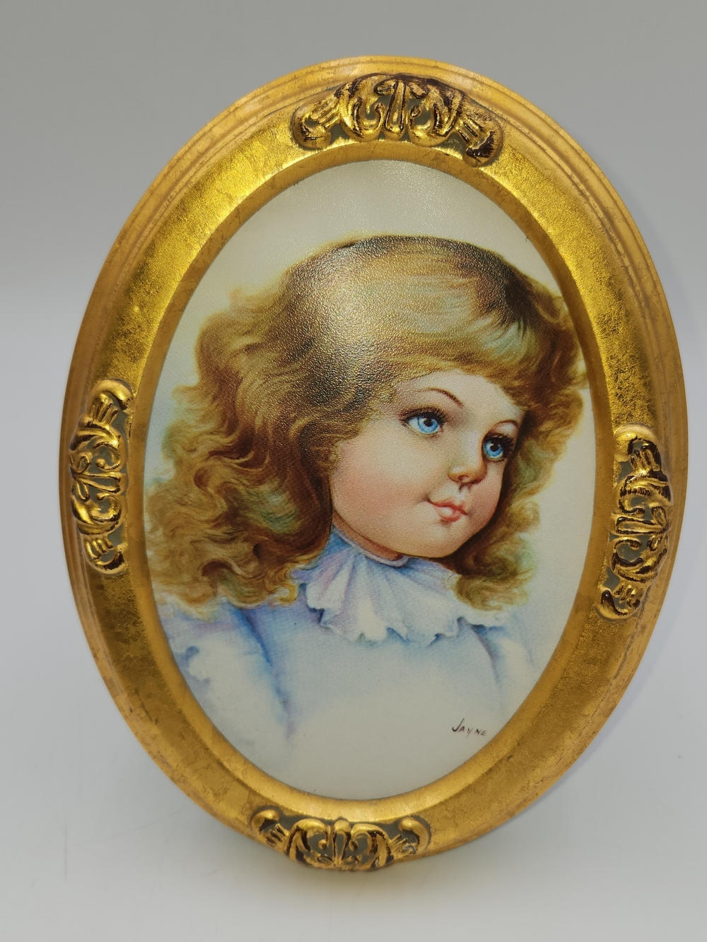 Ornate Oval Frame Gold Gilt 5x7 Picture Canvas Print